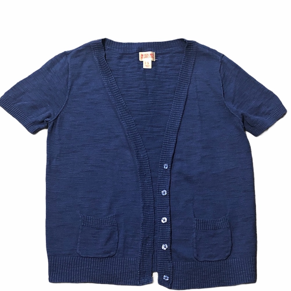 Blue Short Sleeved Cardigan